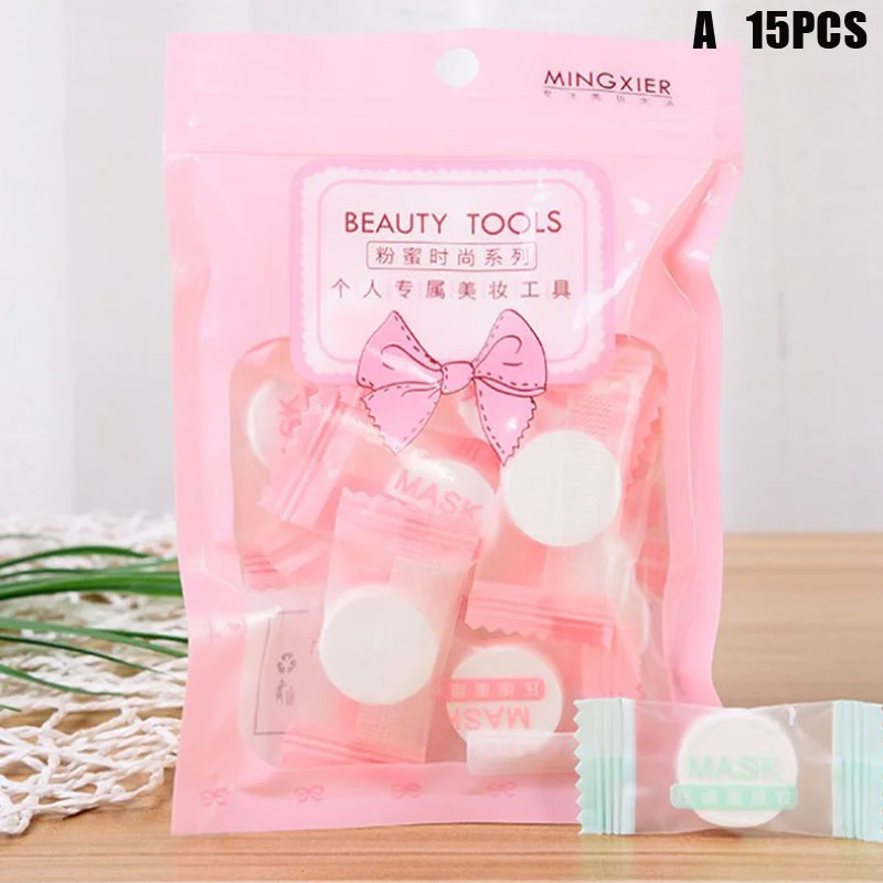 15pcs/bag Ultra-Thin Moisturizing Disposable Compression Facial Mask Cotton Facial Sheet Face Skin Care Wrapped Masks Paper