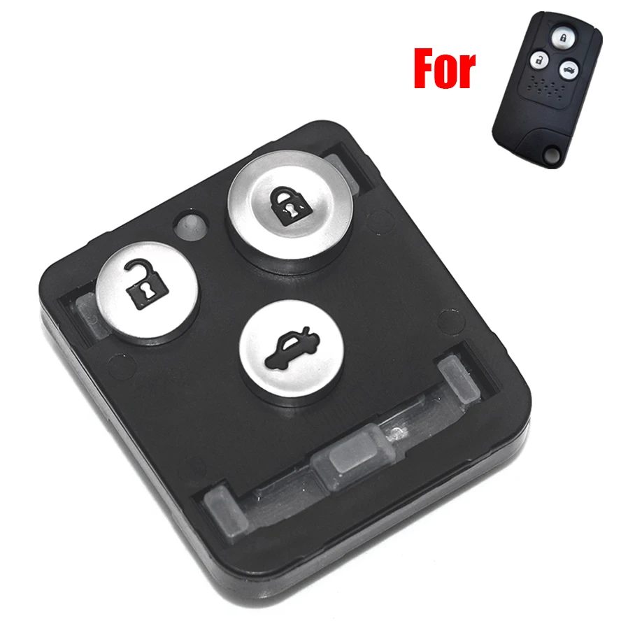 Only Pads 3 Buttons Car Remote Key Button Pad FOB Shell Case Kit Replacement Accessories Fit for Honda Civic Accord Jazz CRV HRV