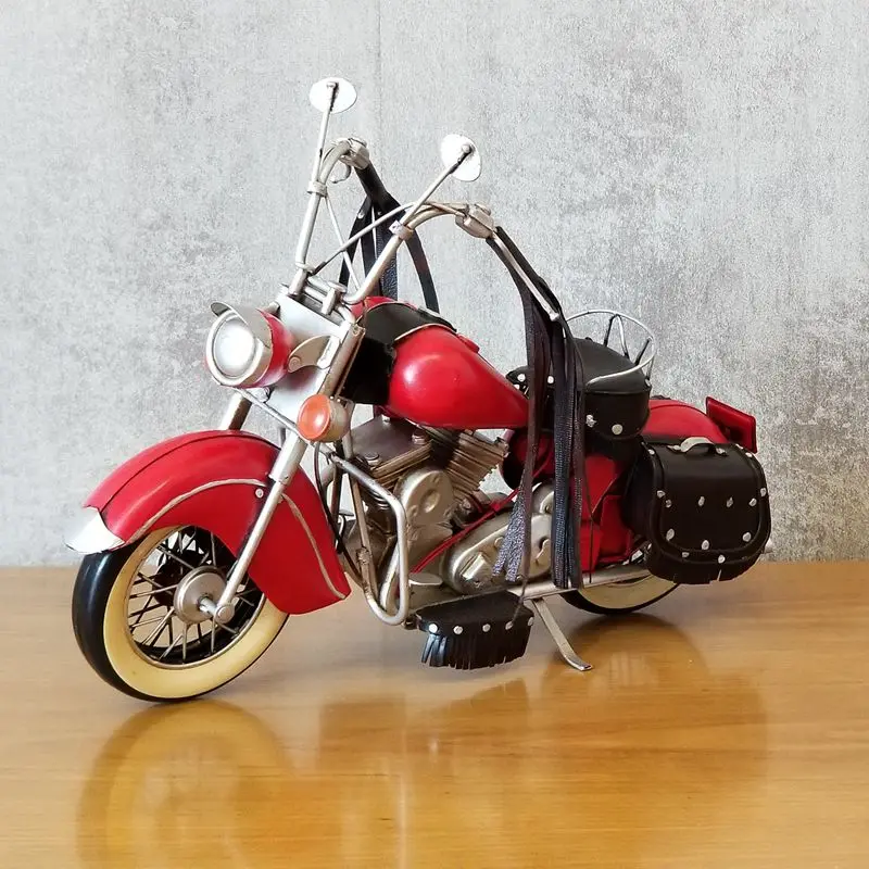 

Motorcycle-Model-Toys Gifts Vintage Ornaments Iron Car Crafts Figurines Vehicle Bar Furnishings Kid Gift Home Decor Collection