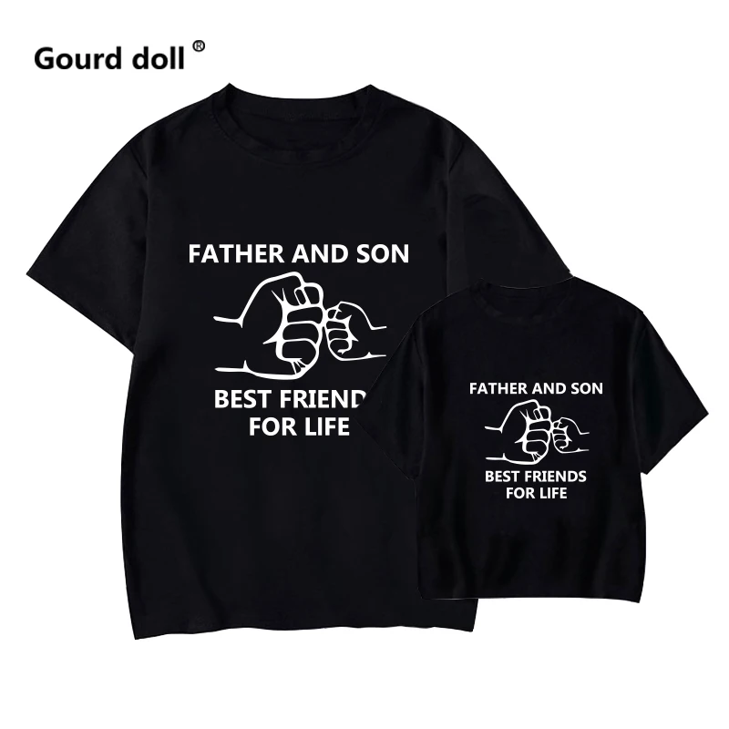 Father and son best friends for life print T-shirt Family Matching Family Look daddy Son Clothes Dad and Me Baby Tshirt Clothes