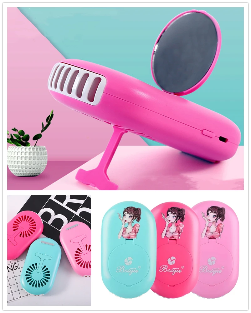 Mini ventilateur de cils USB avec miroir, souffleur de colle à cils à séchage rapide, accessoires d'outils de maquillage, 1 pièce