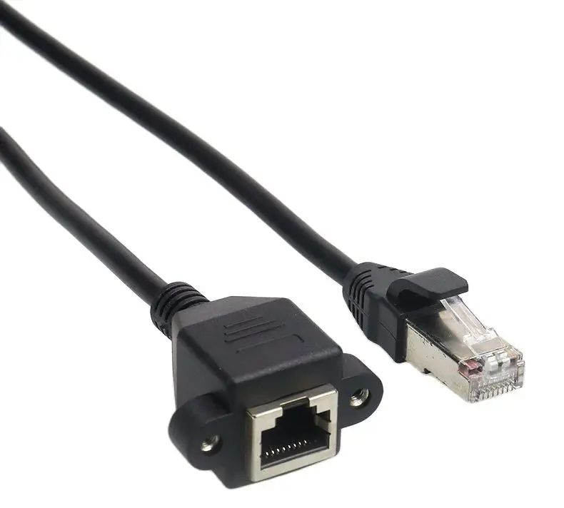 RJ45 8P8C FTP STP UTP Cat 5e Male To Female Lan Ethernet Network Extension Cable 30cm 60cm 1m 1FT 2FT 5FT With Panel Mount Holes