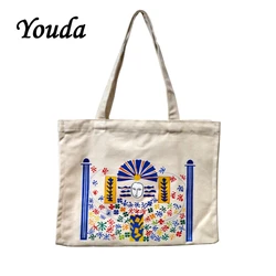 Youda Fashion Lady borsa a tracolla borse di tela modello di personalità stampa borsa femminile cartone animato grande capacità Shopping Tote