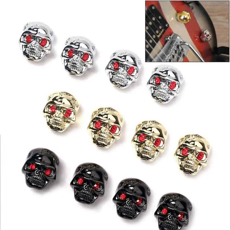 1Pcs Skull Head Tone Volume Control Knobs Professional Guitar Bass Skull Volume Tone Knobs Cap for Electric Gutiar Bass