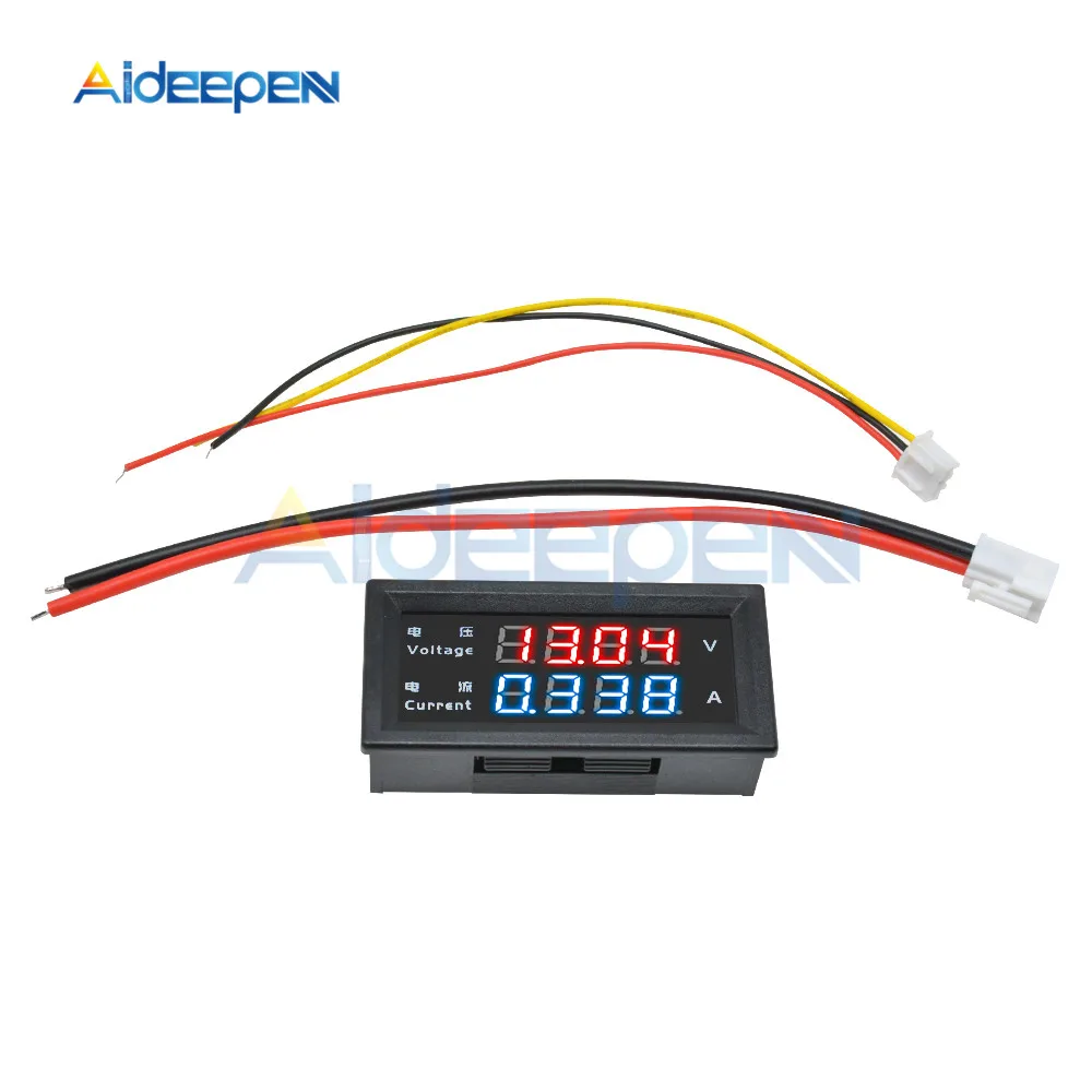 M4430 Mini Digital Voltmeter Ammeter DC 100V 200V 10A Panel Amp Volt Voltage Current Meter Tester Detector Dual LED Display