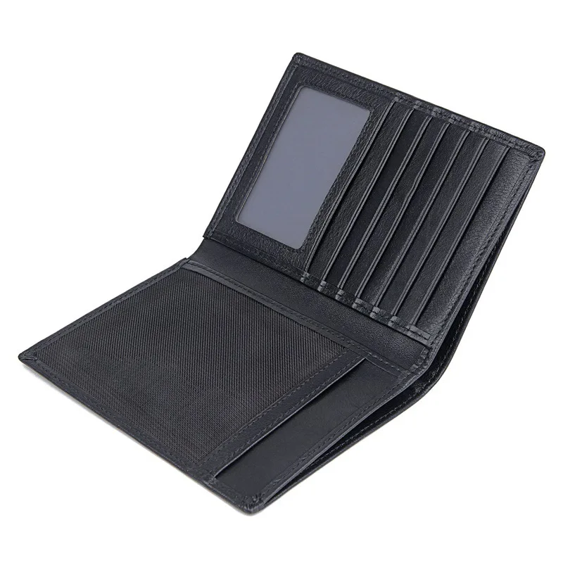 Crazy Horse Leather Passport Cover Men Women Genuine Leather Travel Passport Holder Case Card ID Holders Mans Long Wallets Black
