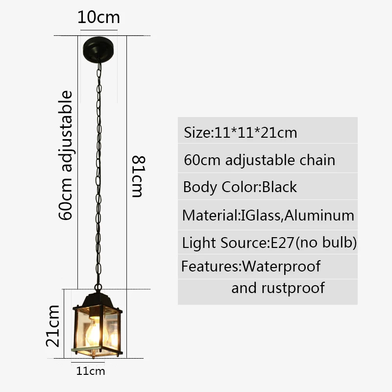 Outdoor Lamp Garden Pendant Lamp Gate Hallway Balcony Hanging Lamp Lantern Waterproof Corridor Aisle Courtyard Ceiling Lamps