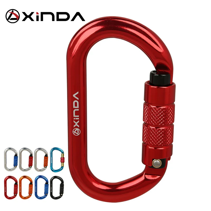 XINDA o-type blokada klamra automatyczne bezpieczeństwo mistrz karabinek Multicolor 5500lbs przejście hak wspinaczka Rock Mountaineer sprzęt