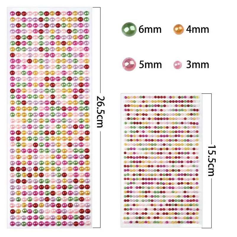 504-900 pz/set perla acrilica autoadesiva di 3mm per gli autoadesivi di Scrapbooking del diamante di arte degli accessori di stile della