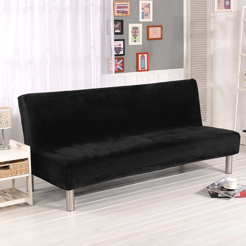 Meijuner Solid Color Plush Sofa Cover Without Armrest Sofa Bed Cover All-inclusive Folding Sofa Cover Sofa Towel Couch Cover