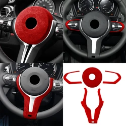 Steering Wheel Center Button Cover Trim for BMW F20 F22 F30 F31 F32 F33 F36 F10 F06 F12 F13 Car Accessory Suede Red