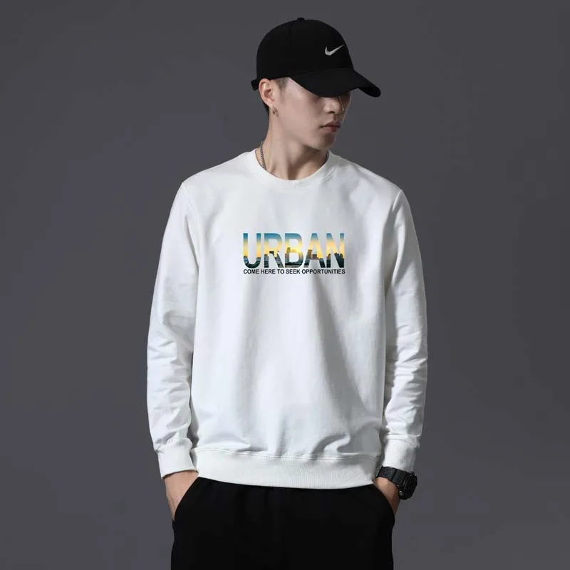 

Men's Long-Sleeved Small Fresh Alphabet Cotton Pullover Spring And Autumn New Korean Version Fashion Round Neck Bottoming Shirt