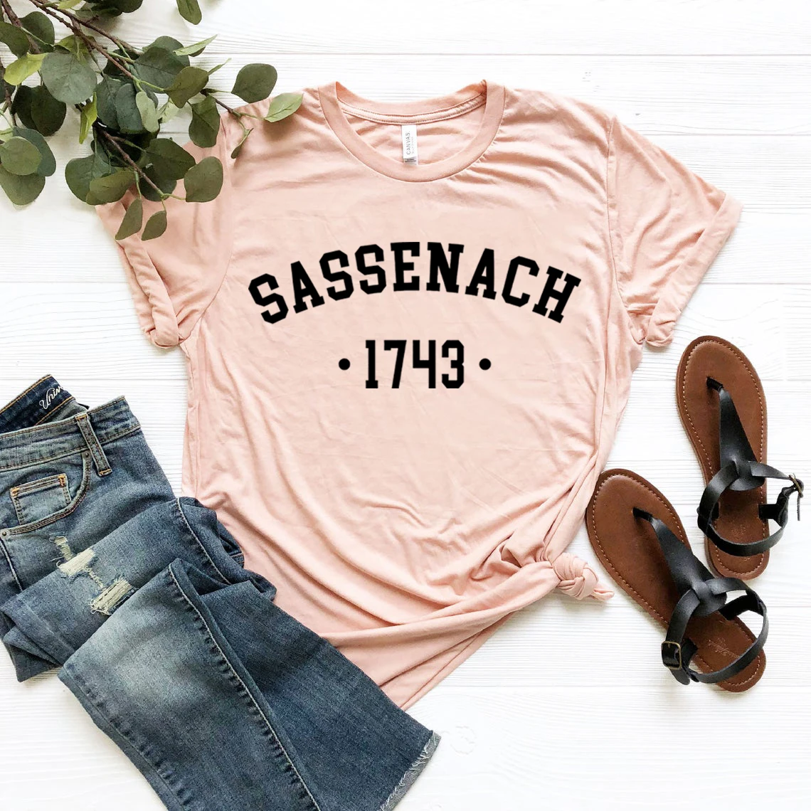 Sassenach 1743 Unisex T Shirt Outlander Book Series T-Shirt Claire Jamie Fraser Shirt Outlander Tv Show Inspired Tee Vintage Top