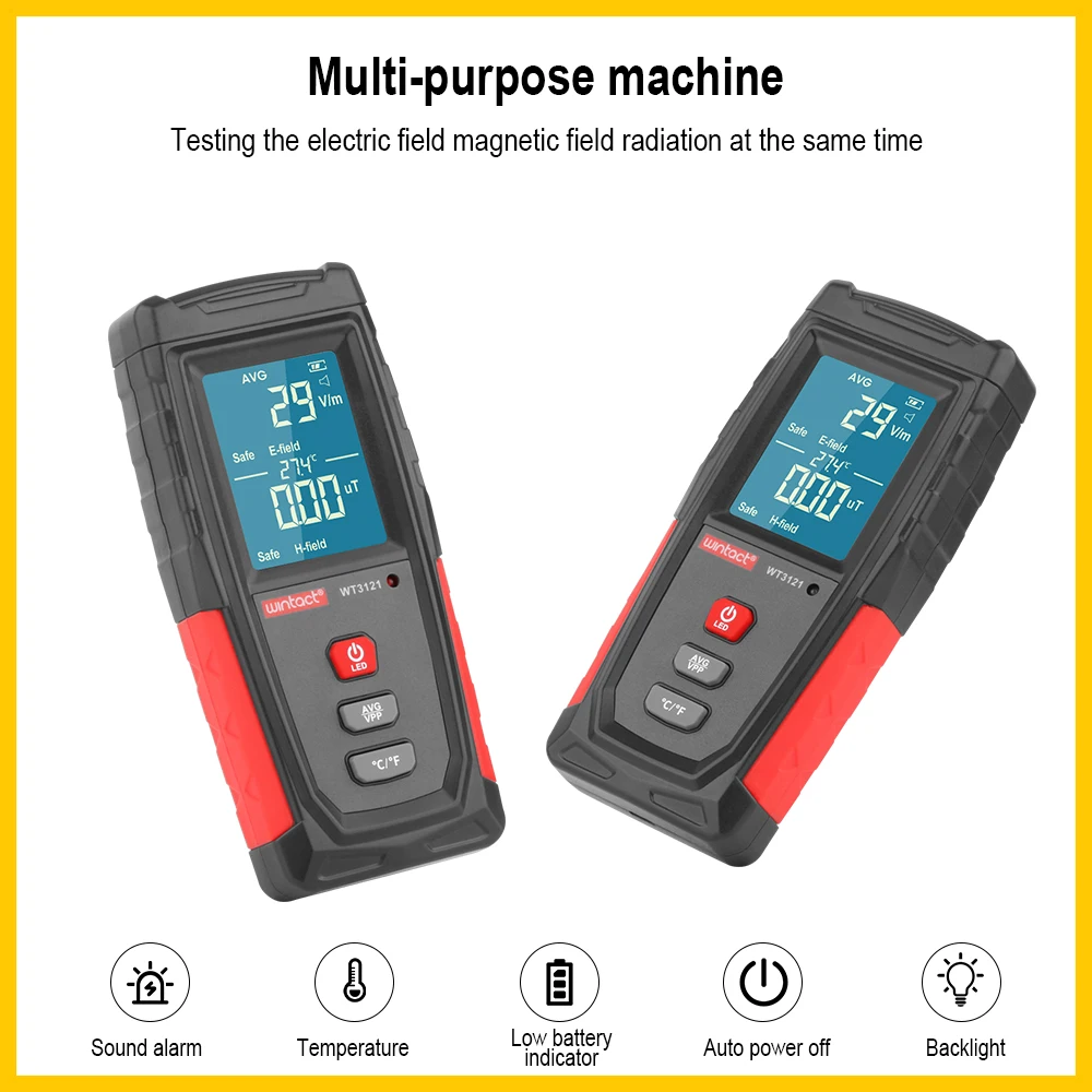 WINTACT EMF tester Electromagnetic Field Radiation Detector Tester Emf Meter Handheld Portable Emission Dosimeter EMF tester