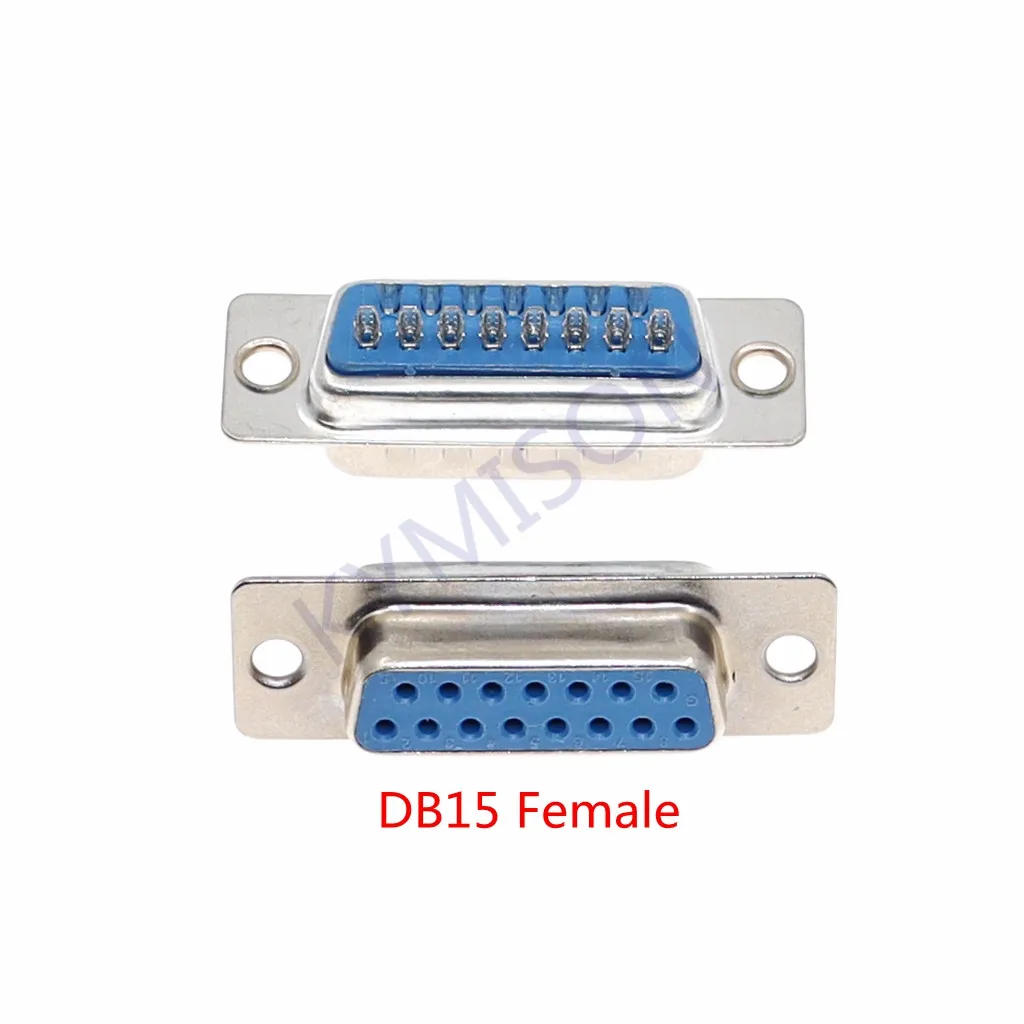 10PCS RS232 DB15 15 Pin Female/Male 2Rows Solder Type Plug D-SUB Male Plug Socket Connector Plastic Assemble Shell Cover