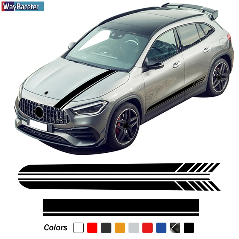 Edition 1 AMG Car Hood Decal Side Stripes Skirt Sticker For Mercedes Benz GLA Class X156 H247 GLA45 GLA200 GLA250 Accessories