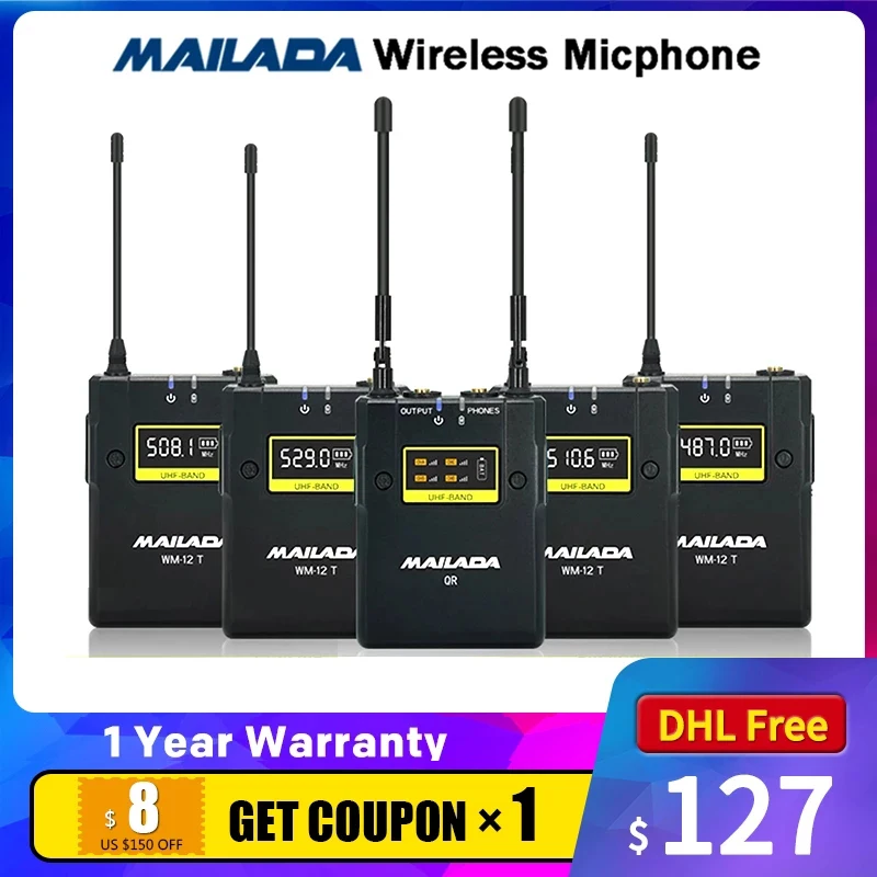 MAILADA wm-12 T ワイヤレス マイク　UHF 伝送マイク H7141554a5bfd47bc9821eee781b7f