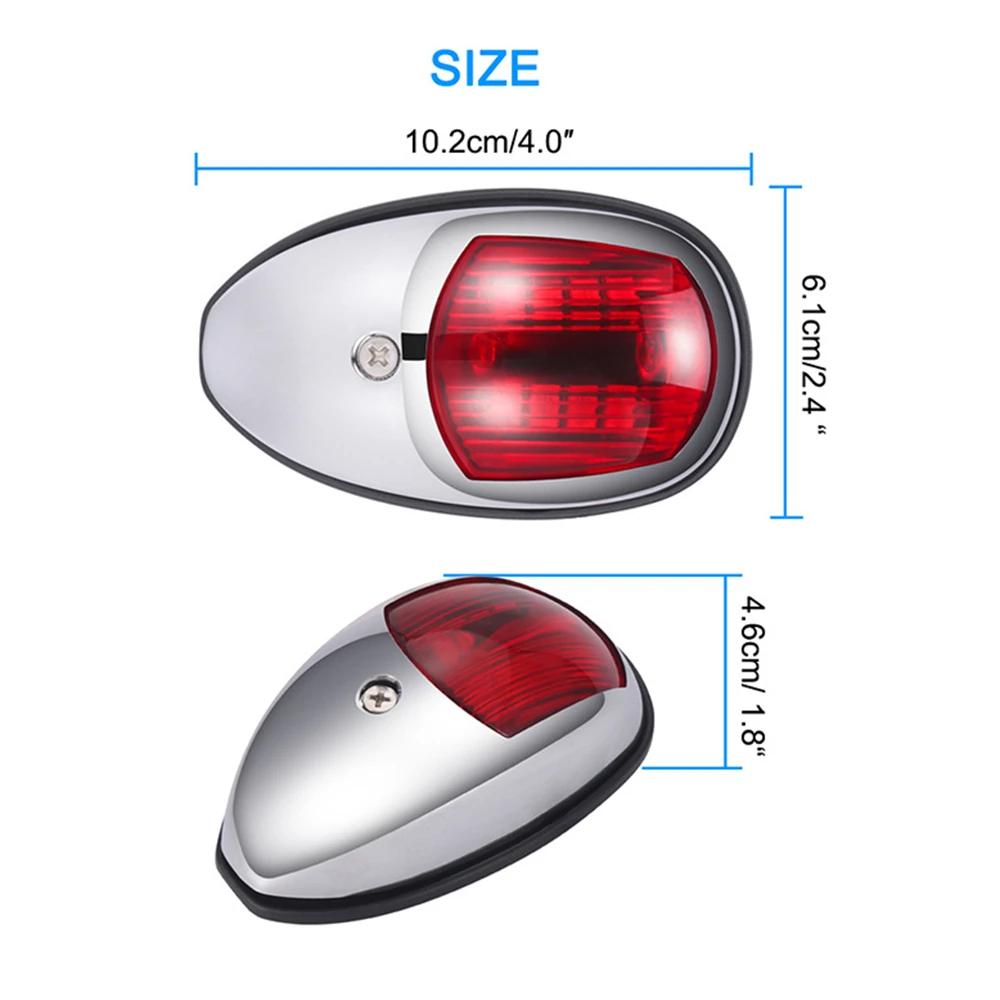 2pcs Navigation Lights For Boats 12V 24V Marine Yacht navigational lights Red and Green Marine Light