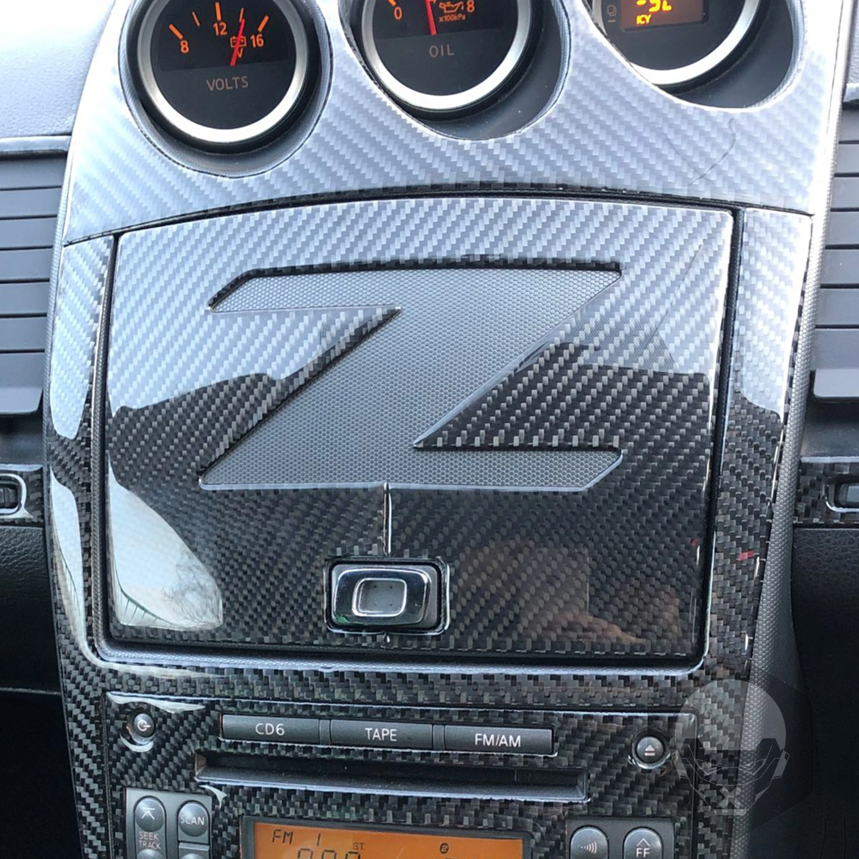 For Nissan 350Z Z33 2003-2009 Navigation Cover Box Door Dash Carbon Fiber Sticker Decorative Modified Car Accessories