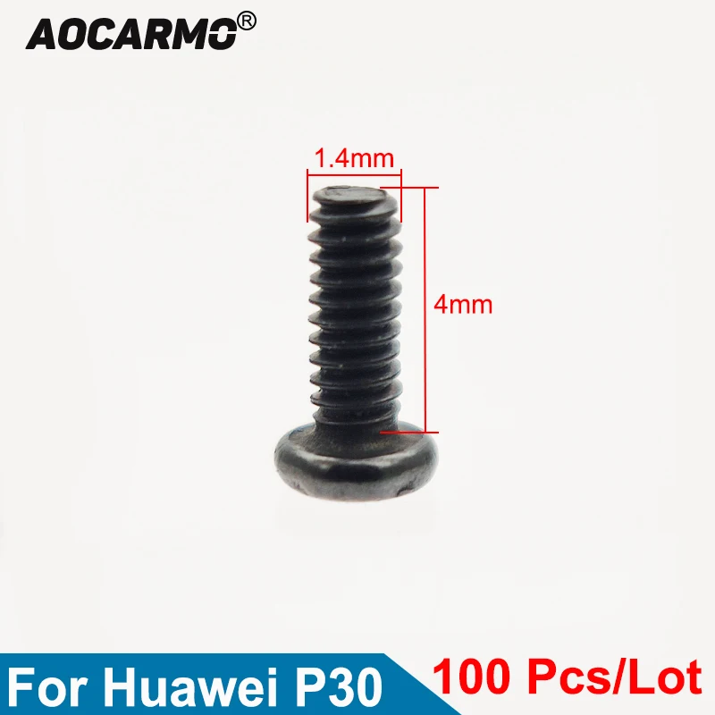 Aocarmo 100Pcs/Lot Inside Motherboard Frame Screw 1.4*4.0mm Screws For Huawei P30 TL00 ELE-AL00