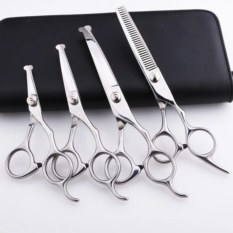 Stainless Steel Dog Cleaning Safety Scissors Pet Scissors Dog Grooming Kit Hair Cutting Scissors