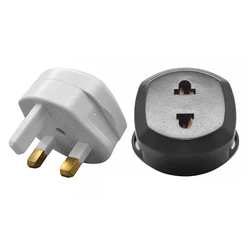 Biały czarny 250V 5A Copper CE niemiecki ue do UK podróżna wtyczka adapter 2 biegunów do triprong Cyprus Maldives Singapore wtyczka adptor typu G