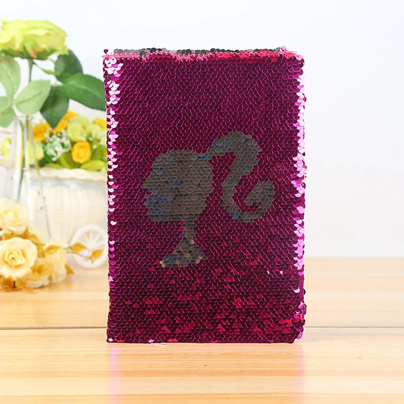 1pcs Creative Colorful Sequins Mermaid Pattern Notebook Daily Memos Notepad Fashion Office School Stationery Supplies