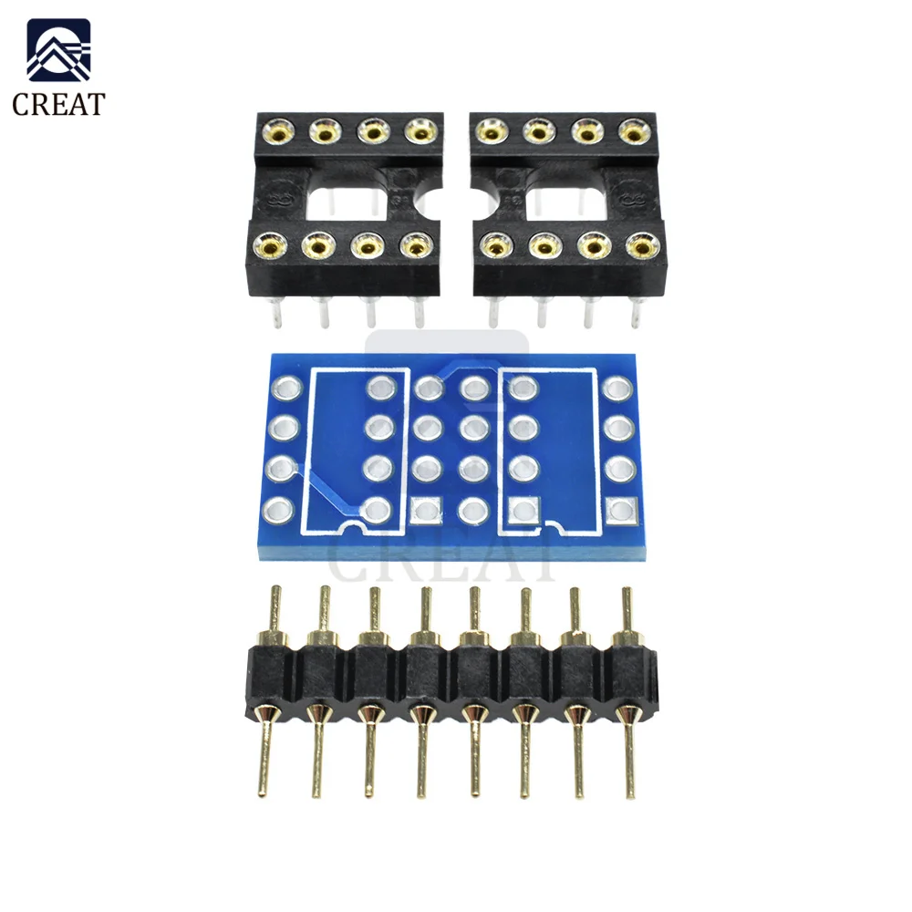 Dual DIP8 to DIP8 Converter Adapter Mono Module PCB+Pin+Socket  for Amplifier IC NE5532 OPA2132 OPA627 TL072 P07