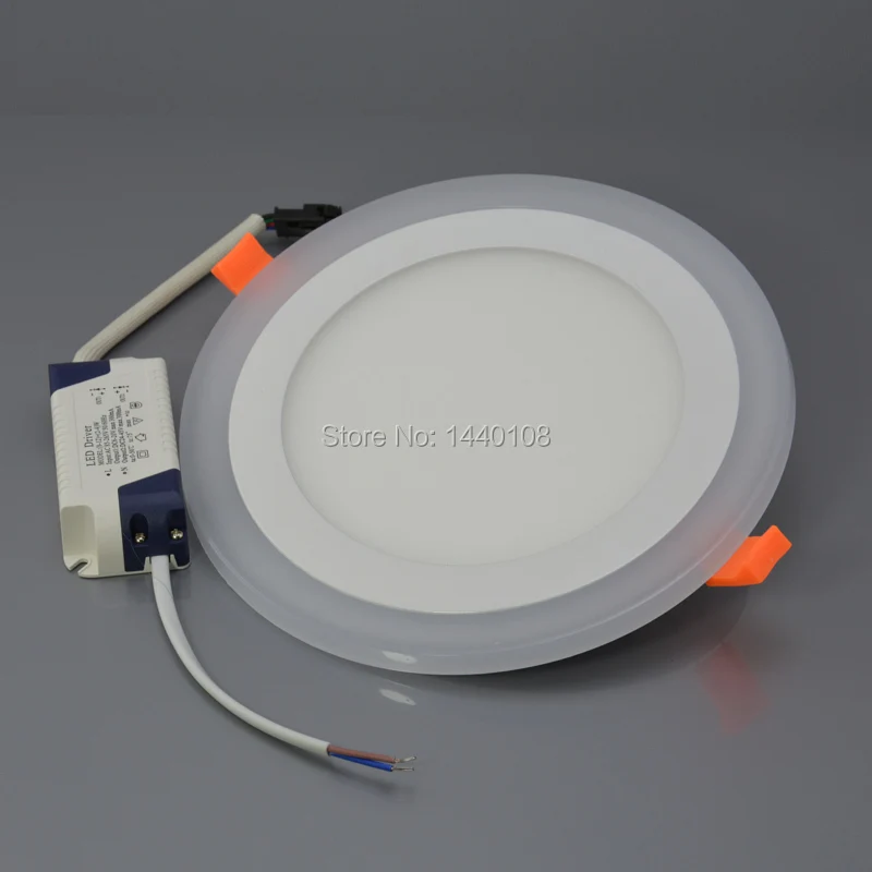 12w LED Panel Lamp AC85-265V Double Color SMD3528/2835 LED Recessed Ceiling Flat Panel Light Downlight 20pcs