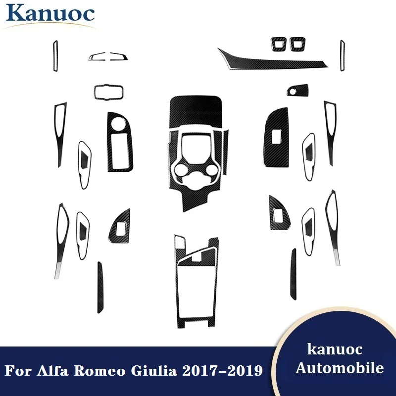 

Автомобильные черные наклейки из углеродного волокна, аксессуары для интерьера автомобиля, различные детали для Alfa Romeo Giulia 2017 2018 2019