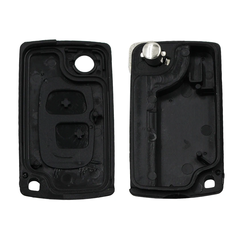 2 Buttons modified Flip Remote Key Shell case fob for Peugeot 406