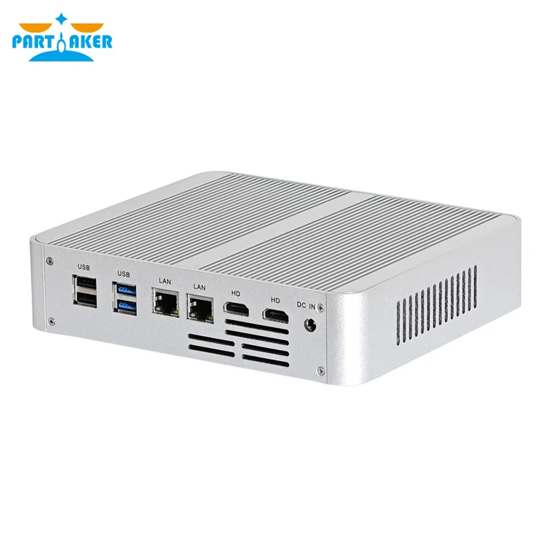 Partaker Mini PC Intel Core I7 1065G7 I5 1035G4 2 * RAM Slot Max 64GB DDR4 RAM Desktop Game komputer 2 * HDMI2.0 2 * LAN 8 * USB