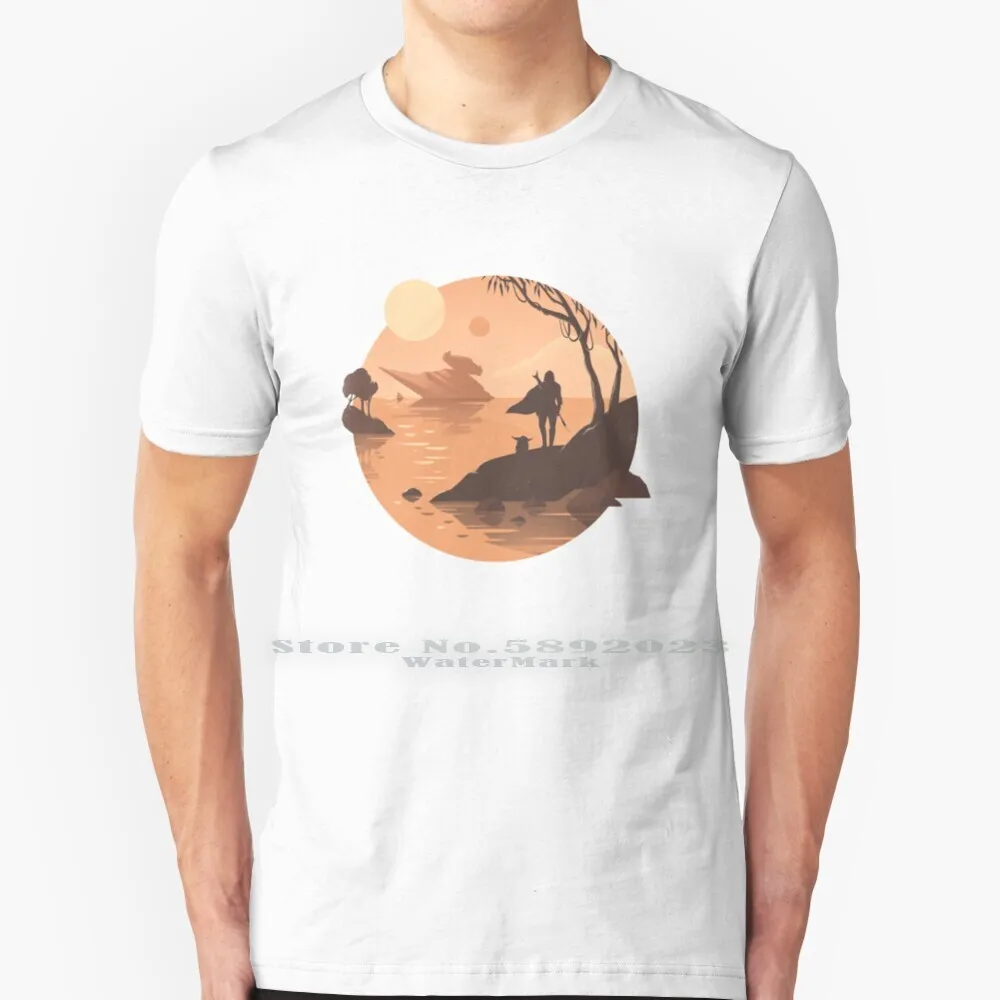 Galaxy Friendship T Shirt 100% Pure Cotton Big Size Mando Minimal Circle The Mandolorian Galaxy