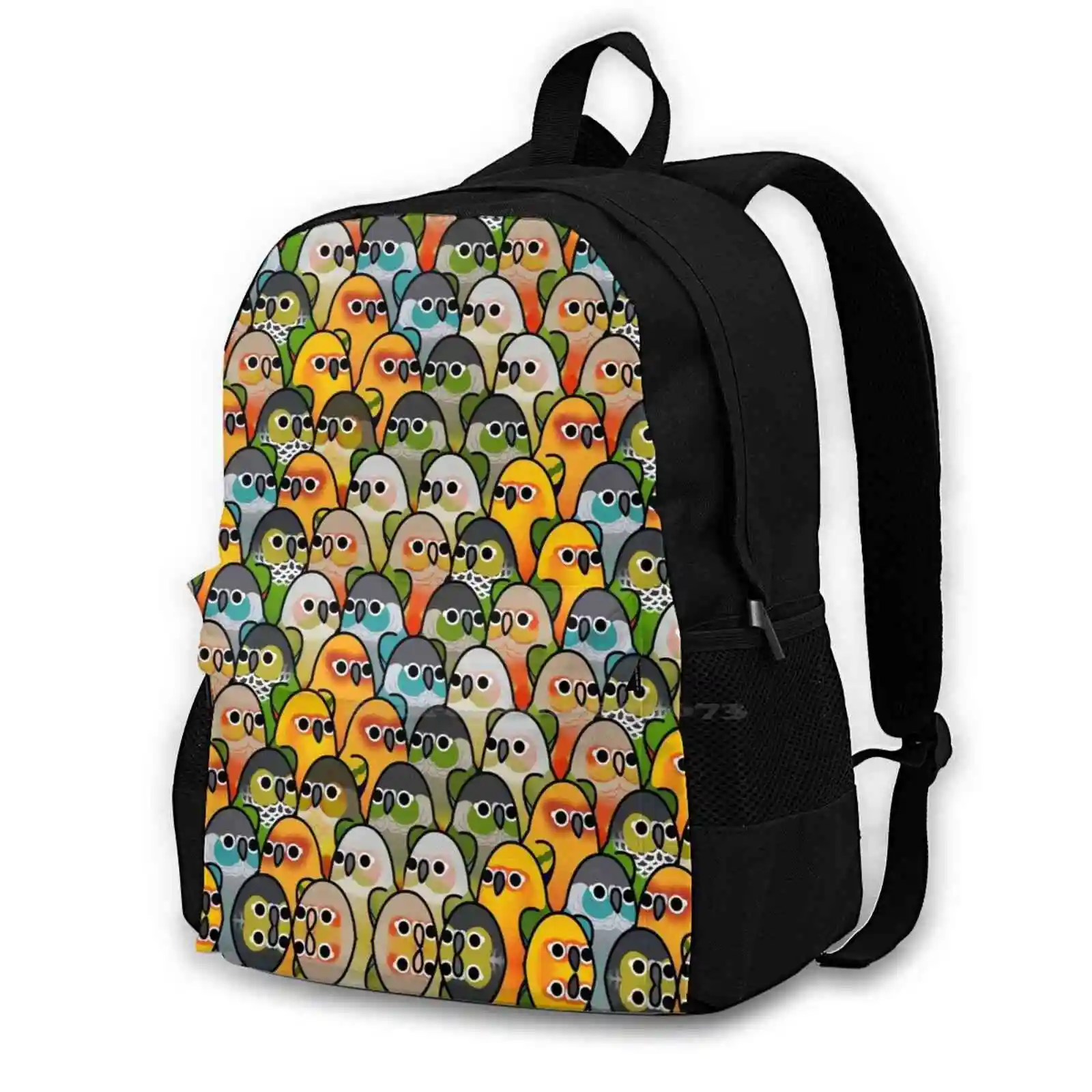 Too Many Birds!-Conure Squad New Arrivals Unisex Bags Student Bag Backpack Birds Cute Many Cockatiel Cockatoo African Grey Gray