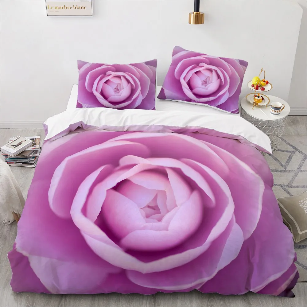 

3D European Comforter Bed Set Duvet Covers Sets Quilt Cover Bedding Sets Full Twin Single Size Flowers Design Home Textile