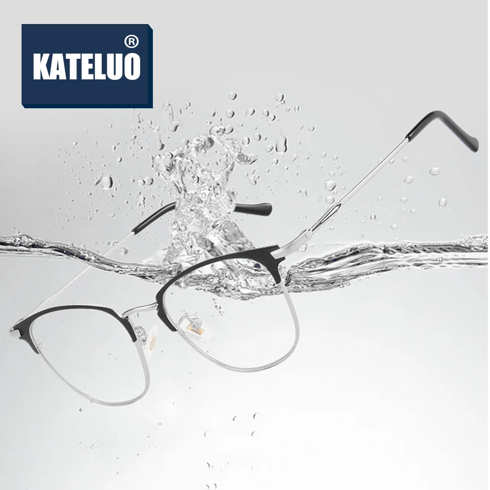 KATELUO Alloy Photochromic Prescription Glasses Optical Eyeglasses Frame Myopia Eyeglasses Glasses Frame For Men Women 8809