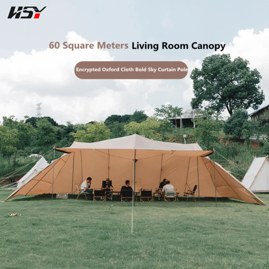 10*6*2.8M Large Outdoor Camping Tents Sky Curtain Waterproof Sun-Proof Awning Large Pergola Tent Travel Hiking Tent