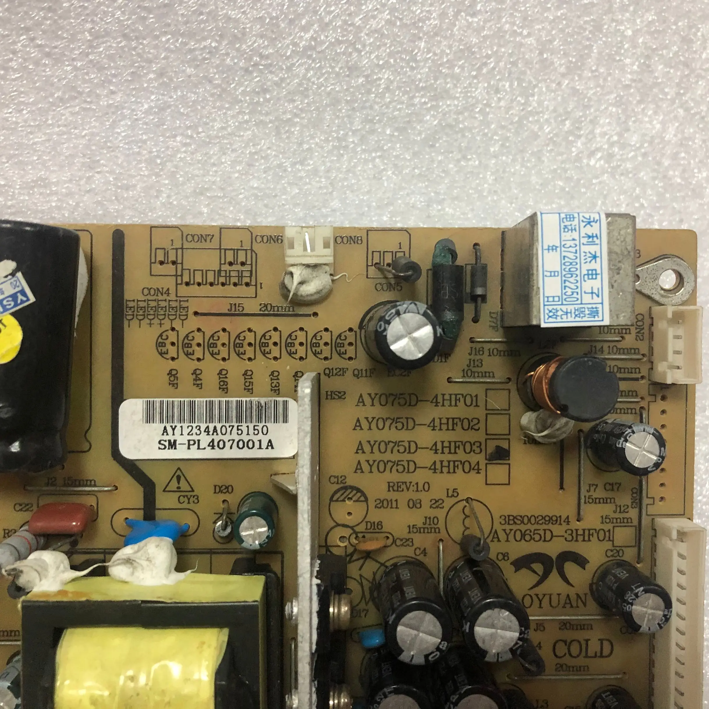 Power Supply Board Spot para Original, AY075D-4HF03, SM-PL407001A