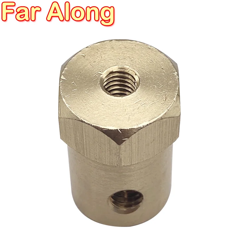 1 Piece of Brass Hexagonal Motor Coupling With Inner Diameter 3MM 4MM 5MM 6MM 7MM 8MM For Connecting Toy Wheels And Micro Motor