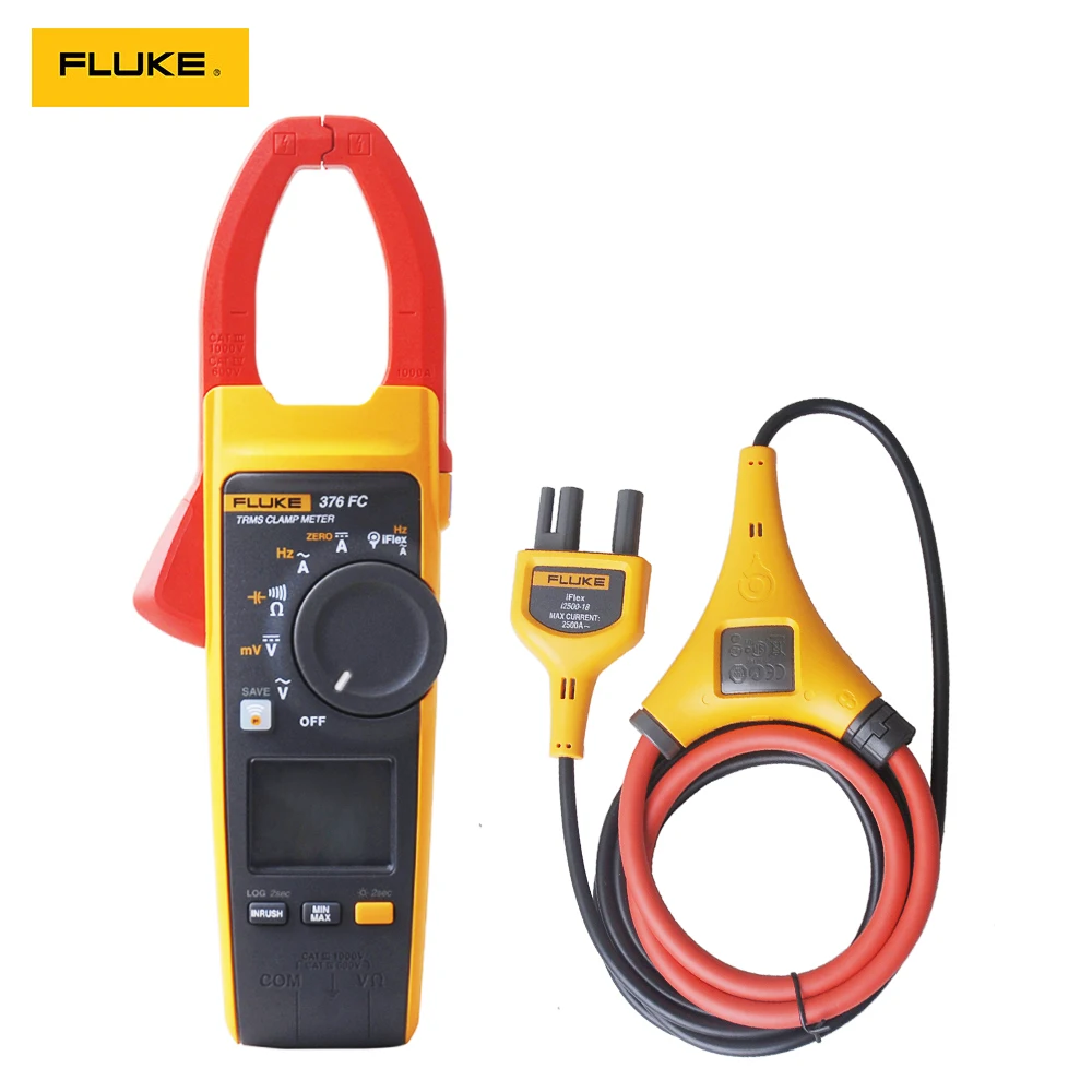 Fluke 376 FC True-RMS 1000A AC/DC Clamp Meter with iFlex, Measures AC/DC current with included iFlex current probe