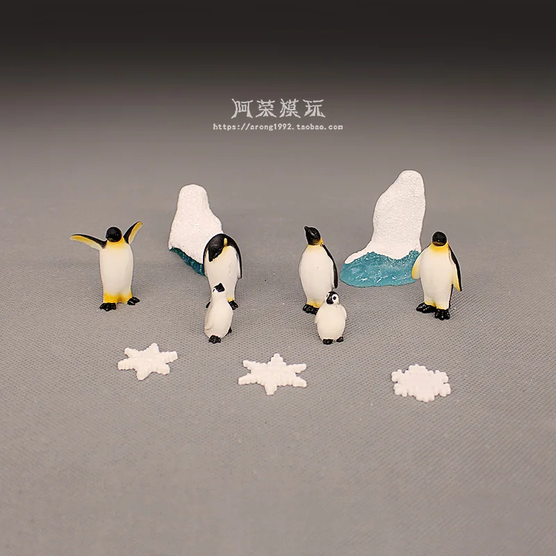 Marine Life Model Glaciers Scene Ornaments Mini Penguin Ice Crystals Iceberg Aquarium Decor Fish Tank Miniature Accessories Toys