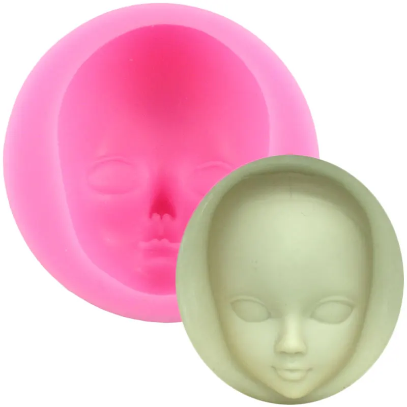 Baby Face Silicone Molds Chocolate Polymer Clay Craft Mold Dolls Face Fondant Cake Decorating Tools Candy Clay Soap Resin Moulds