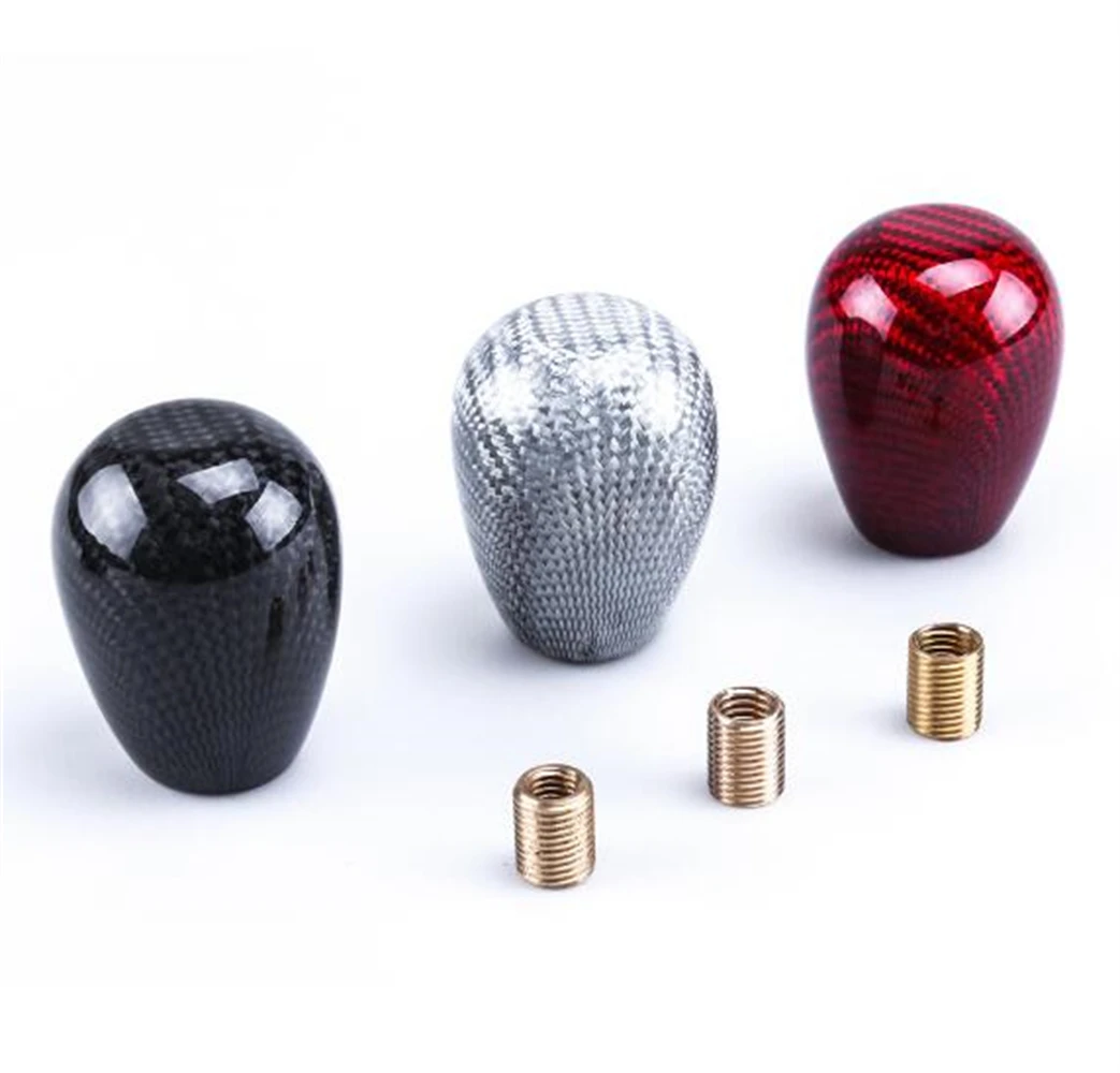 

Real Carbon Fiber Universal Car Gear Shift Knob Shifter Lever Round Ball Shape Fit For Honda Toyota Nissan Mitsubishi Ford