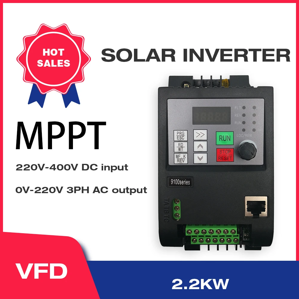 4KW VFD Solar Inverter 5.5HP Output 220V Water Pump Driver Speed Control