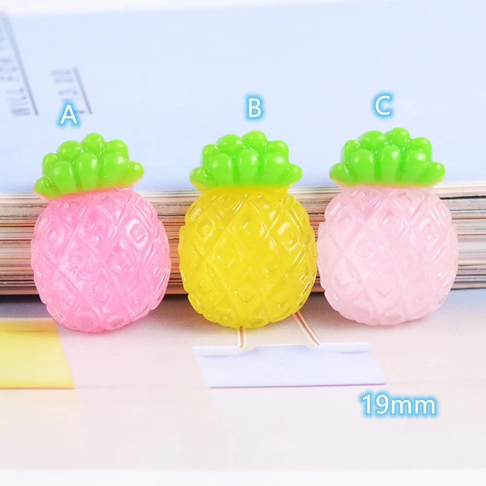 

Fruits Flatback Resin Cabochon 20pcs Transparent Pineapple Kawaii Food DIY Embellishments Scrapbook Craft Hair Bows Center