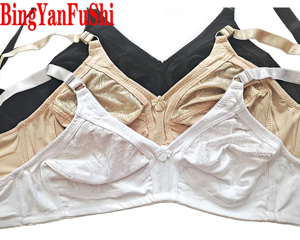 Reggiseno in pizzo taglie forti 115 110 105 100 95 90 85 80 intimo in cotone Full Large Cup C D E F G reggiseni minimizzatori Wireless senza cuciture C02