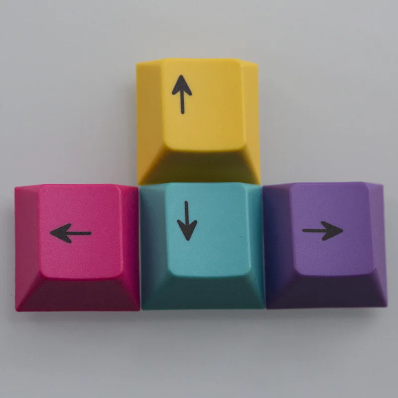 PBT Keycaps Thermal Dye Sublimation Direction Buttons WSAD up, Down, Left and Right Rainbow-Colored Keyboard game Keycaps