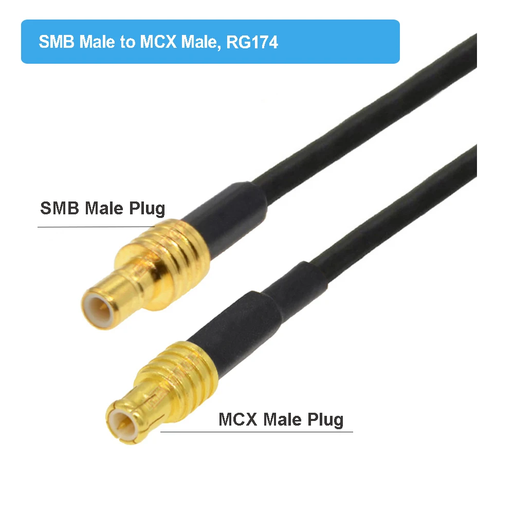 1PCS Straight SMB Male to MCX Male Plug RG174 Pigtail Cable Car Radio Antenna DAB Aerial Extension Cord RF Coaxial Cable Jumper