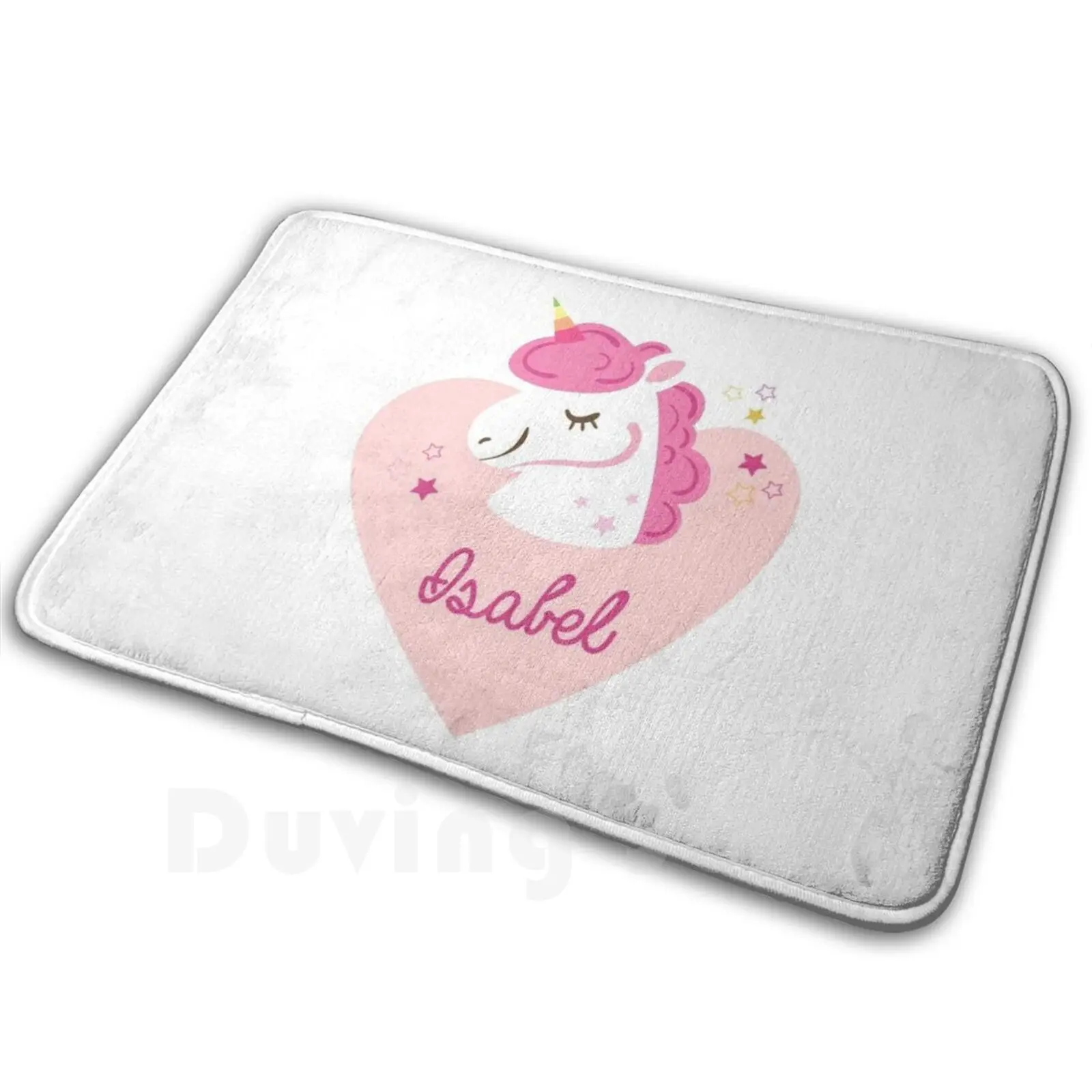 Unicorn Isabel Carpet Mat Rug Cushion Soft Non-Slip Isabel Baby Isabel Girl Isabel Happy Birthday Isabel Outfit For Isabel