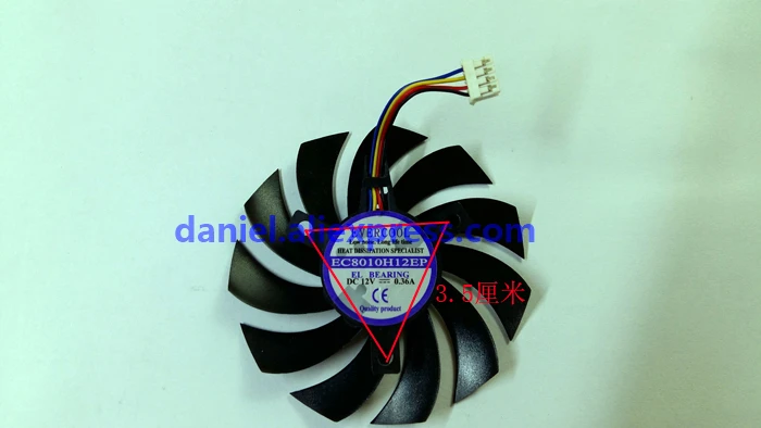 

EVERC00L EC8010H12EP DC12V 0.36A 8010 four-wire hole distance 35MM 4Pin graphics fan